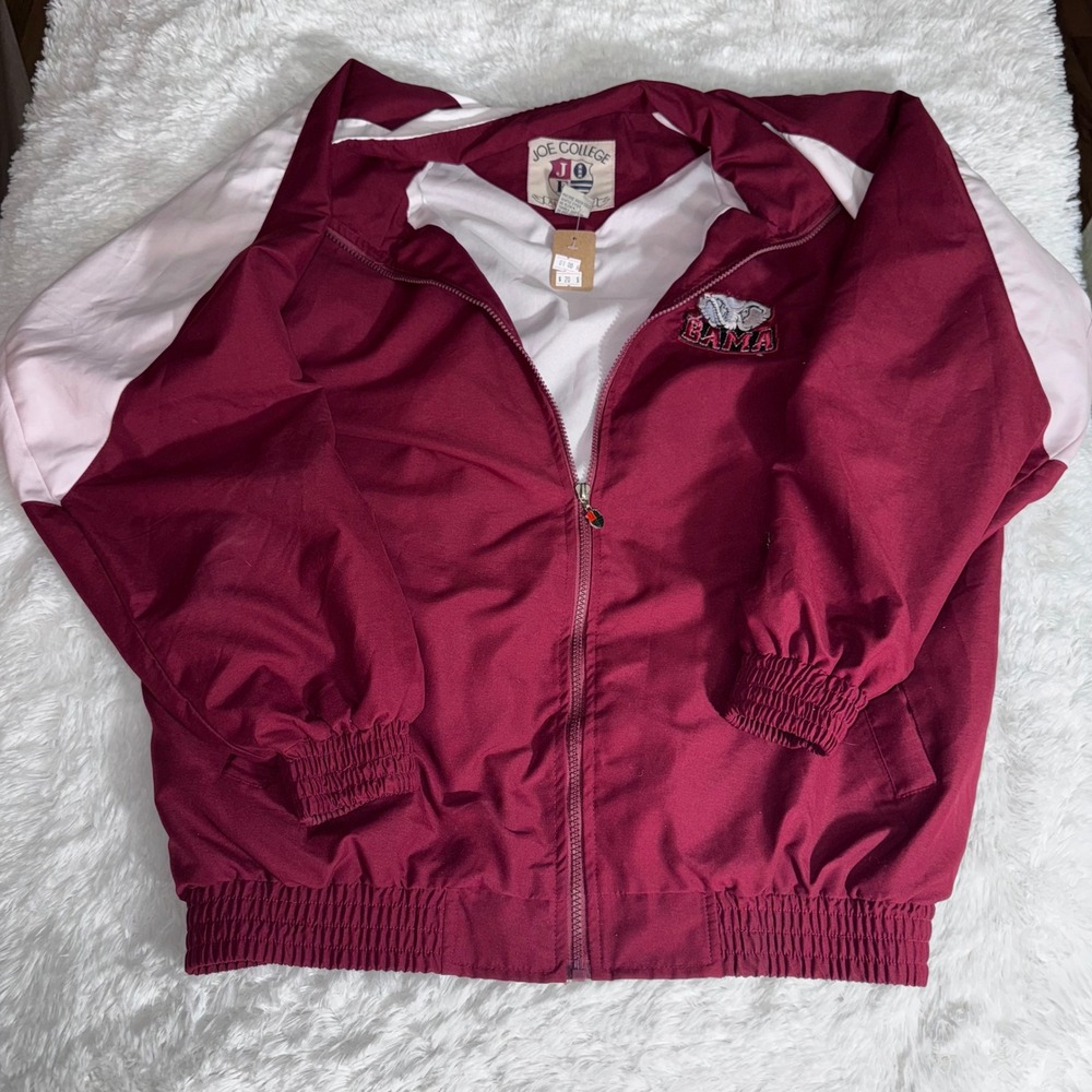 Joe College Alabama Crimson Tide Bama Windbreaker Jacket Mens Medium vintage